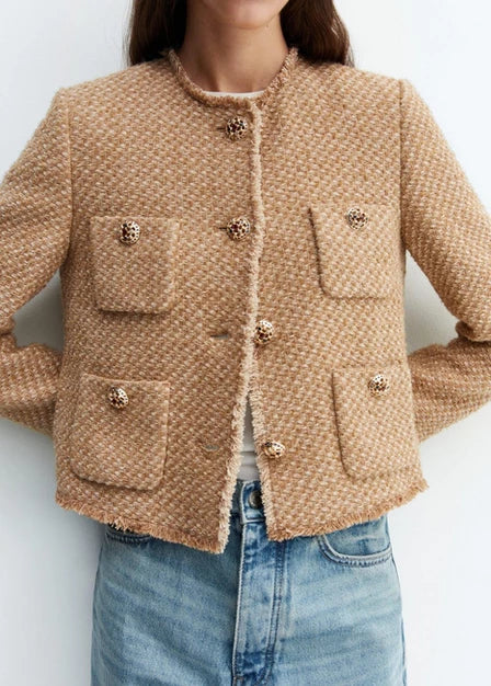 Besdias | Moderne Tweed-Damenjacke – Elegante Schnittführung für stilvolle Auftritte