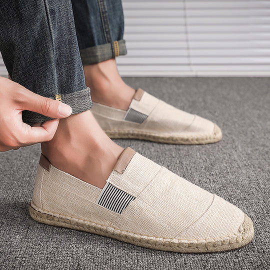 Besdian | Handgefertigte Leinwandstroh-Loafers – Stilvoll und bequem für jeden Anlass