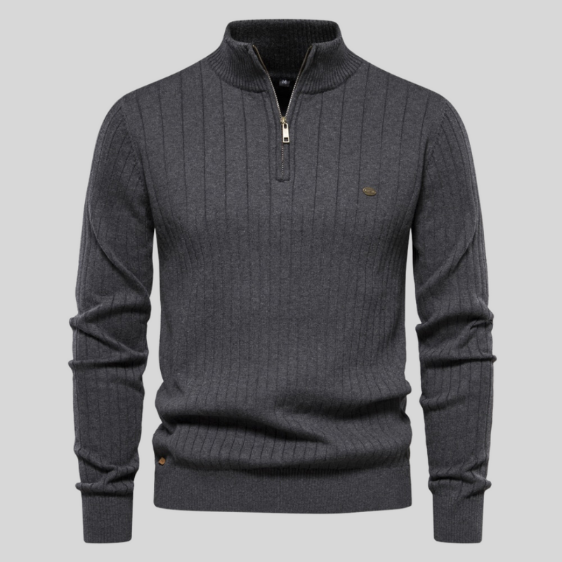 Alres | Muscle Fit Rippenpullover – Lässig und Stylisch für Männer