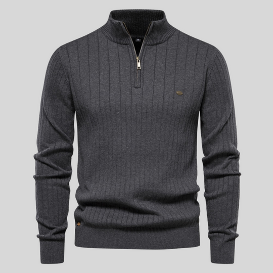 Alres | Muscle Fit Rippenpullover – Lässig und Stylisch für Männer