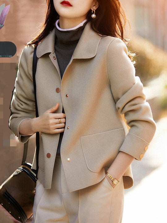 Zidena | Einfarbige Wolljacke für Damen – Stilvoll und Bequem