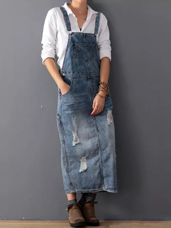 Aurore | Lässiges Denim-Latzkleid – Vielseitig und trendy