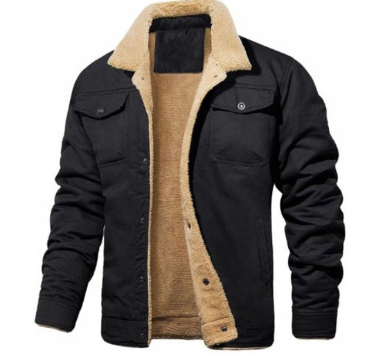 Sherdo | Gefütterte Herrenjacke mit Knopfverschluss – Praktische Taschen für den Alltag