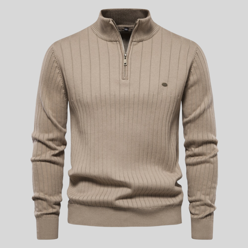 Alres | Muscle Fit Rippenpullover – Lässig und Stylisch für Männer