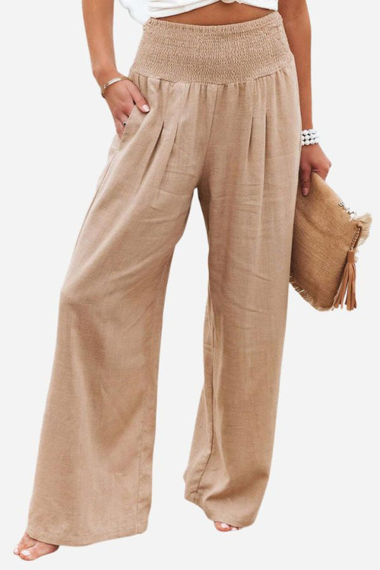 Midio | Hochtaillierte Damenhose aus Baumwolle und Leinen - Bequemer & Stilvoller Look