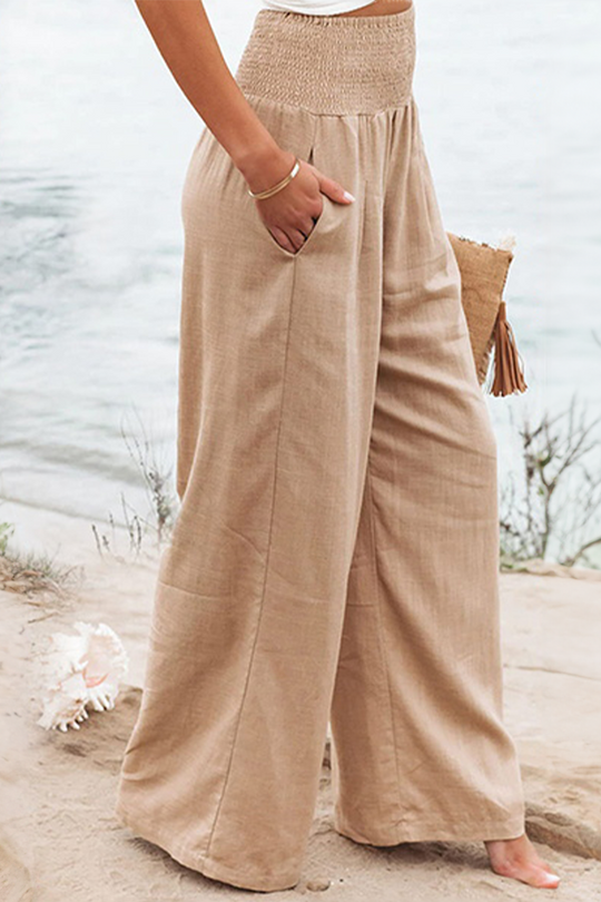 Midio | Hochtaillierte Damenhose aus Baumwolle und Leinen - Bequemer & Stilvoller Look