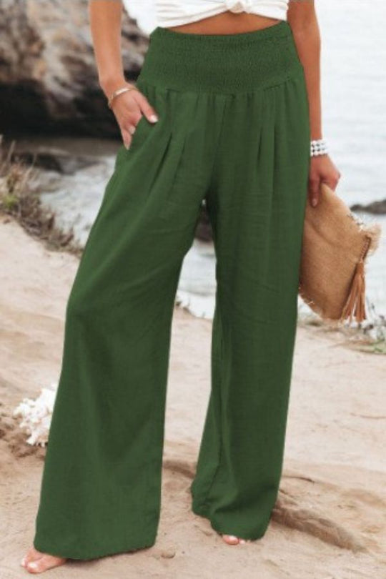 Midio | Hochtaillierte Damenhose aus Baumwolle und Leinen - Bequemer & Stilvoller Look