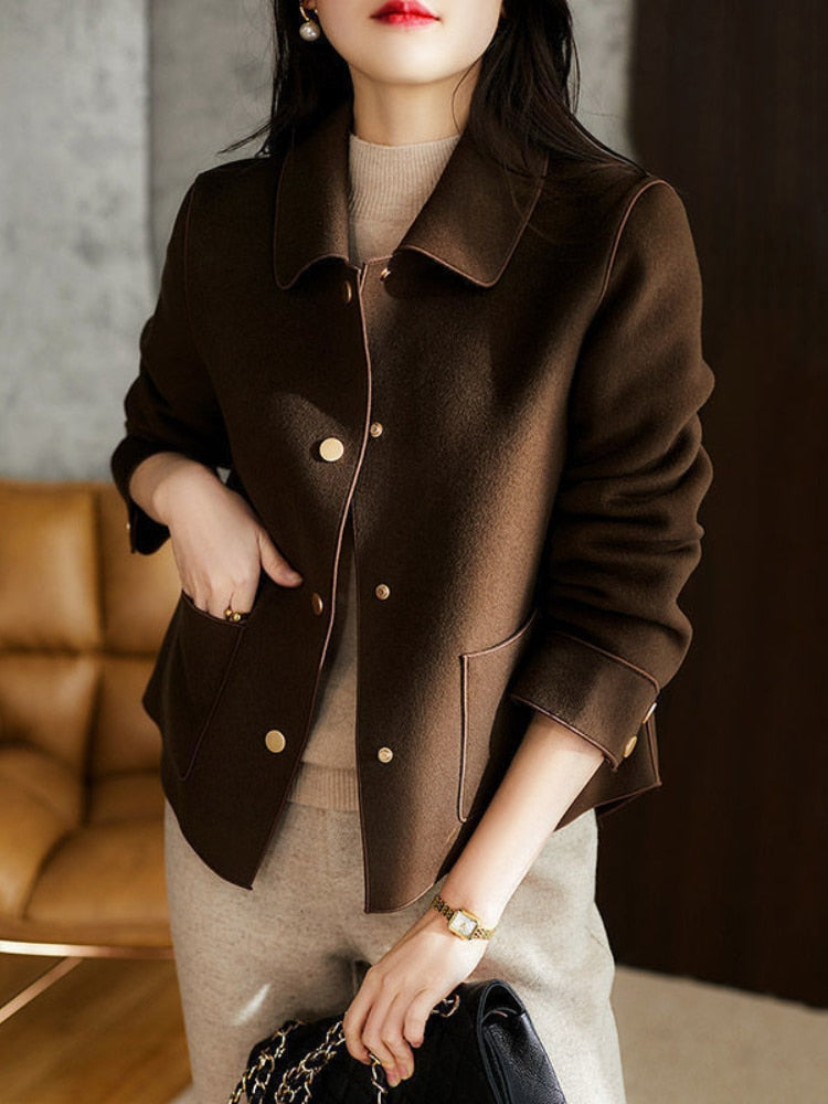 Zidena | Einfarbige Wolljacke für Damen – Stilvoll und Bequem