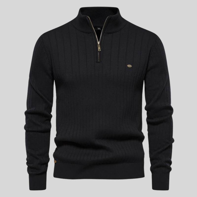 Alres | Muscle Fit Rippenpullover – Lässig und Stylisch für Männer