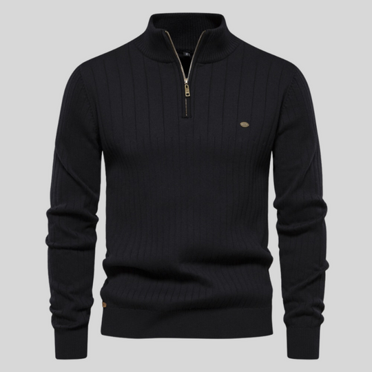 Alres | Muscle Fit Rippenpullover – Lässig und Stylisch für Männer