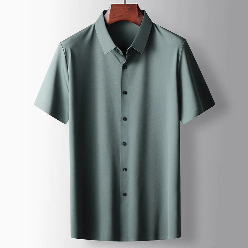 Vadus | Elegantes Grünes Seidenhemd für Herren – Luxuriös & Stilvoll für Besondere Anlässe