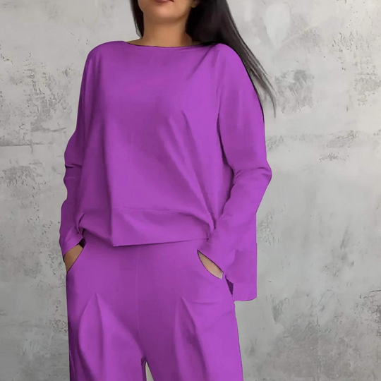 Anniva | Bequemes Zweiteiliges Set - Rundhalsausschnitt & Stil