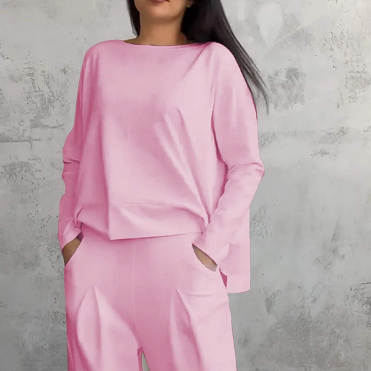 Anniva | Bequemes Zweiteiliges Set - Rundhalsausschnitt & Stil