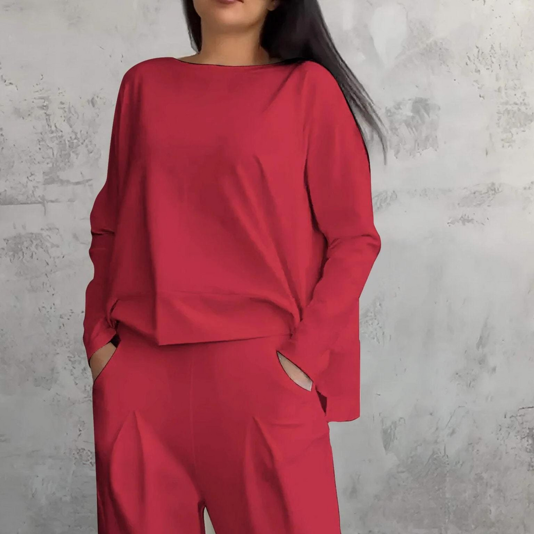Anniva | Bequemes Zweiteiliges Set - Rundhalsausschnitt & Stil
