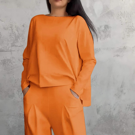 Anniva | Bequemes Zweiteiliges Set - Rundhalsausschnitt & Stil