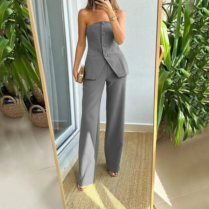 Aline | Stilvoller Trägerloser Jumpsuit für den Sommer – Leicht und bequem