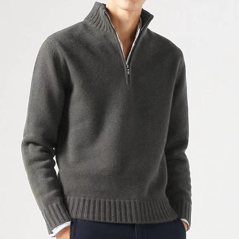 Cendere | Herrenpullover mit Reverskragen und Zipper – Klassisch & Bequem für jeden Anlass