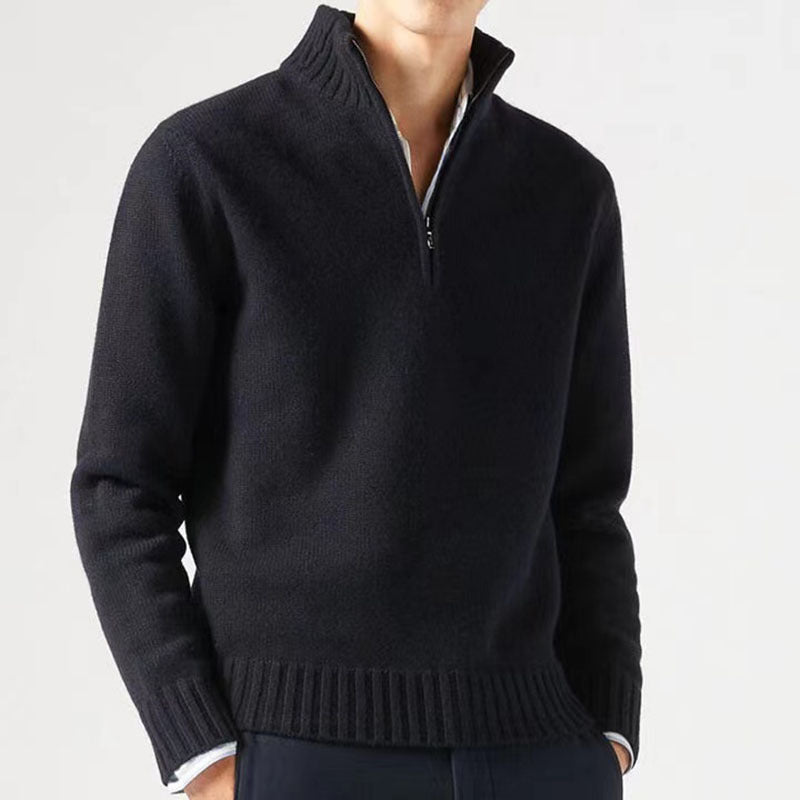 Cendere | Herrenpullover mit Reverskragen und Zipper – Klassisch & Bequem für jeden Anlass