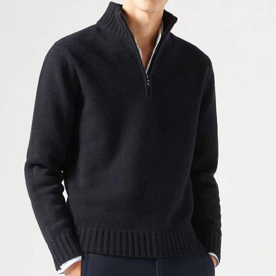 Cendere | Herrenpullover mit Reverskragen und Zipper – Klassisch & Bequem für jeden Anlass