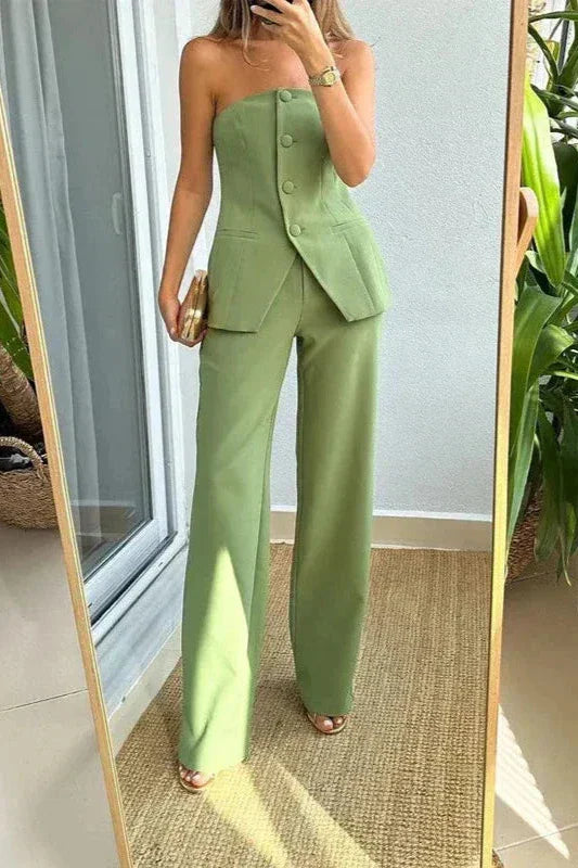 Aline | Stilvoller Trägerloser Jumpsuit für den Sommer – Leicht und bequem