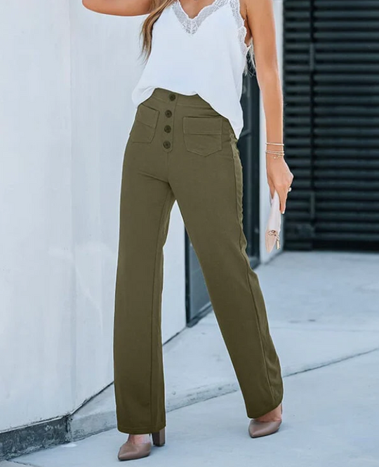 Elisa | Elastische Casual-Hose mit hoher Taille – Stil und Komfort vereint
